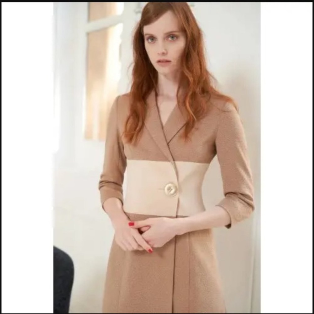 NWT Quaint Official Neutral Blazer Dress Size XS